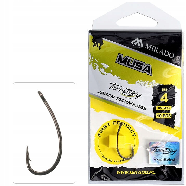 Haczyki Mikado Territory Pokryte Teflonem Musa Nr 4 SZT10