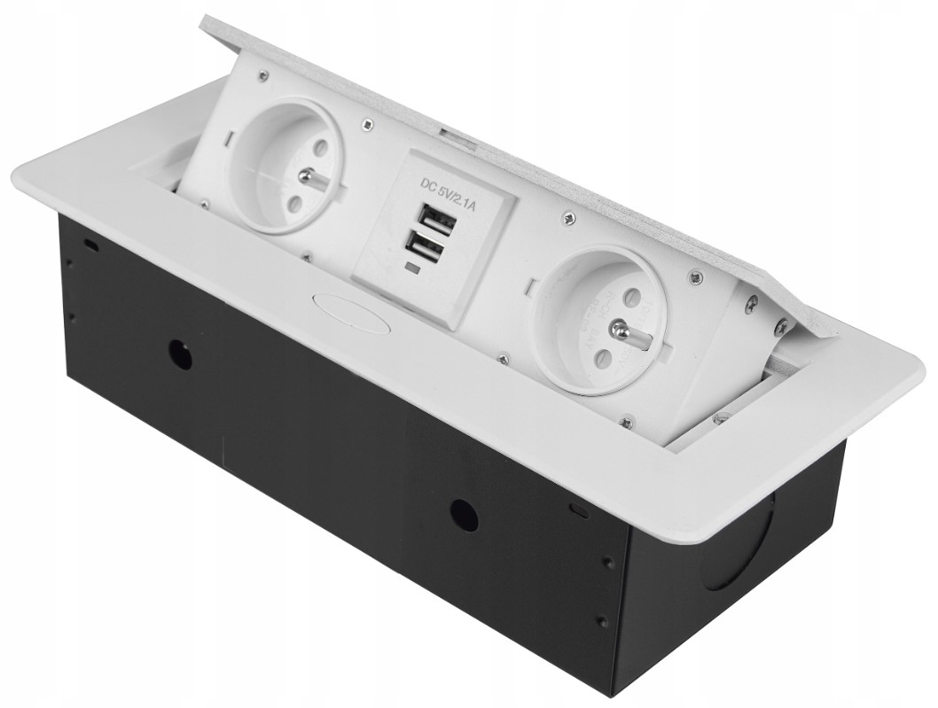 Dvojitá zásuvka s krytom 2xUSB biela GB2PL+2-WHITE