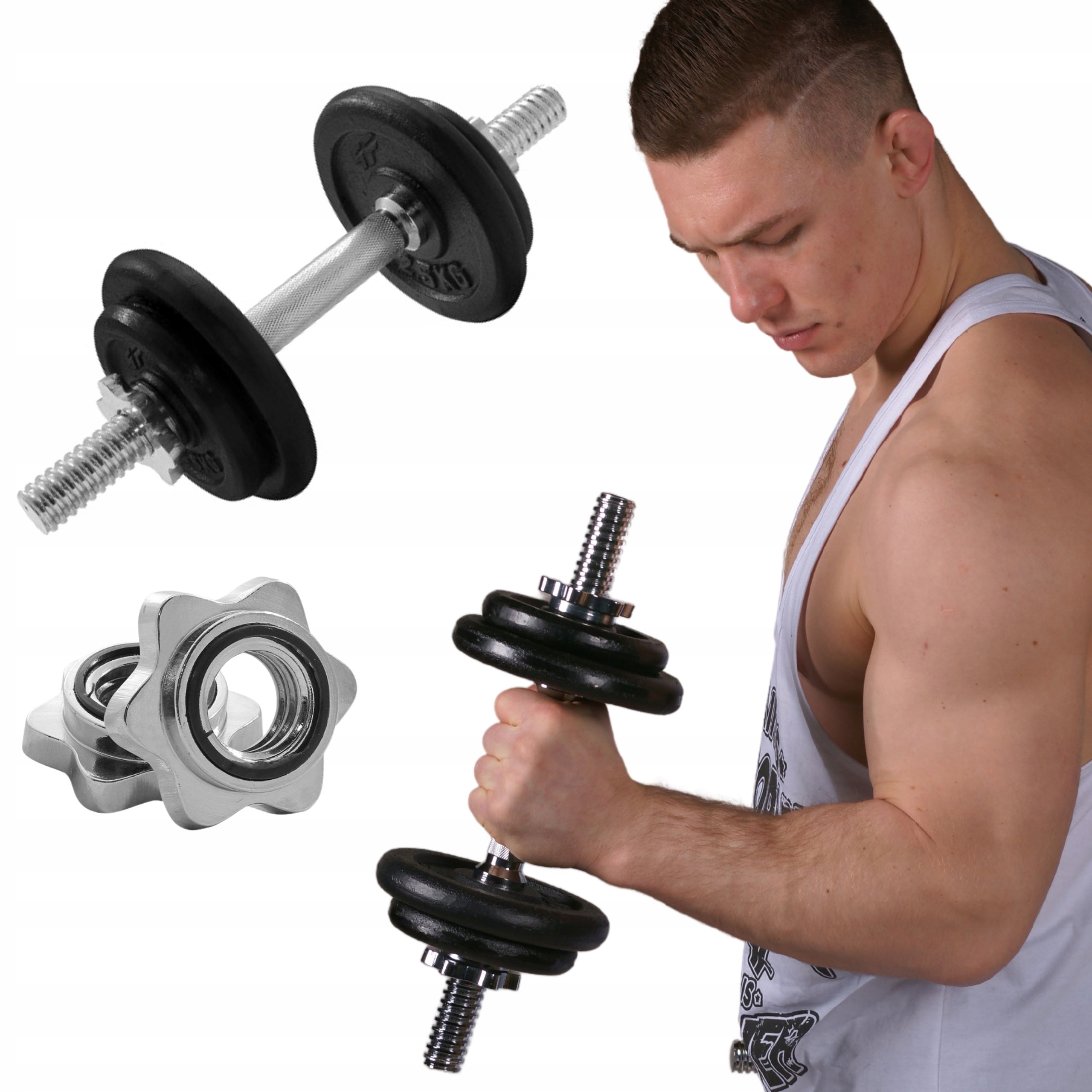 Platinum Fitness Hantla Żeliwna 10kg Hantle Sztanga Gryf Regulowana