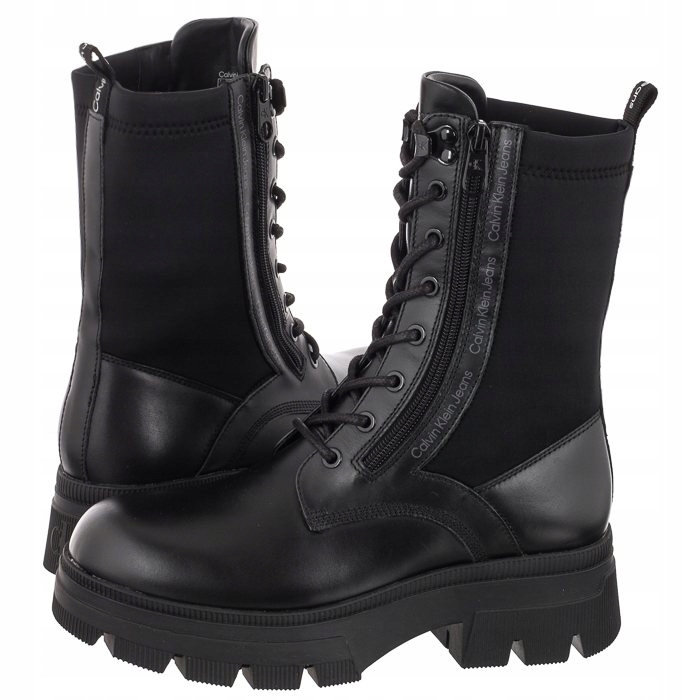 Dámské kožené boty Workery Calvin Klein Černé