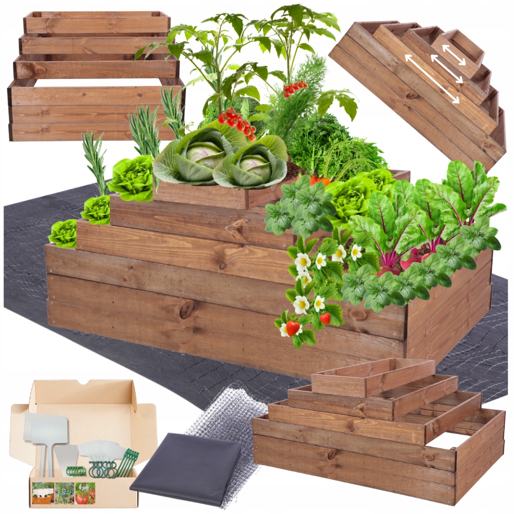 Inšpektor regulovateľný kaskádový box na zeleninu impregnát 54x120x120
