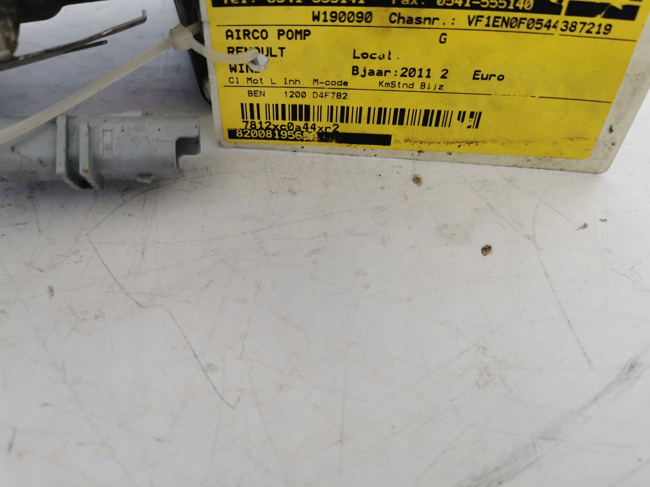 RENAULT TWINGO 1.2B TURBO 8200819568-A D4F782 KOMP