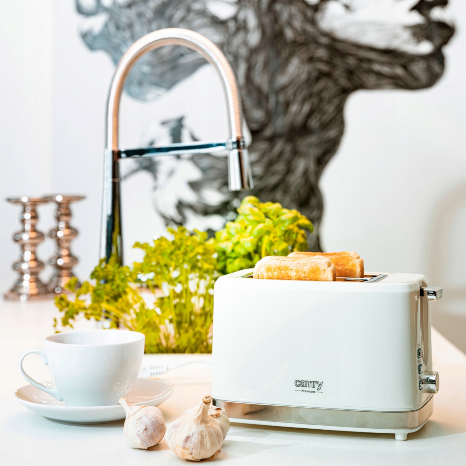 Toster opiekacz tosty do kanapek 900W biały regulacja temperatury sandwich Marka Camry