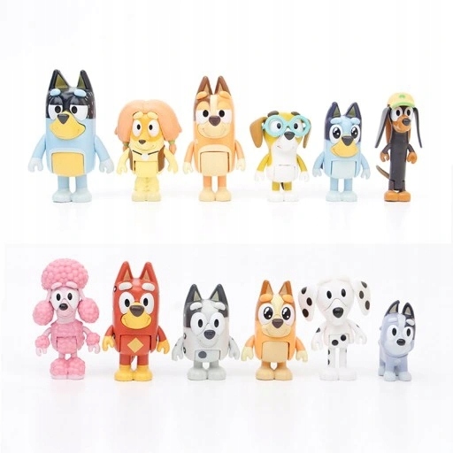 

12SZT Bluey Bingo cała rodzina figurka zabawka!