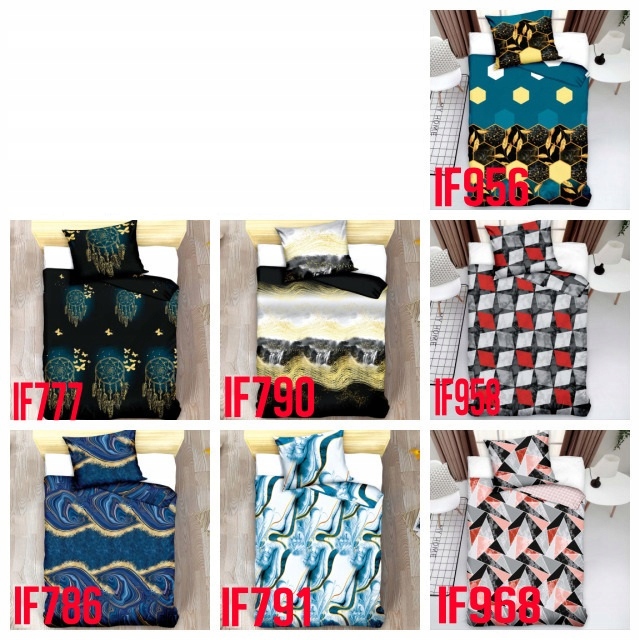 POŚCIEL 140x200 ELEGANCKA WZORY +POSZEWKA 70x80 KOMPLET ZESTAW RÓŻNE WZORY Materiał satyna bawełniana