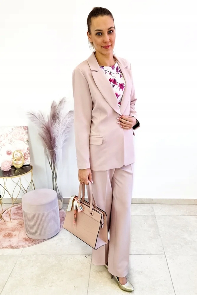 Dámské kalhoty se širokou nohavicí Starorůžová 40