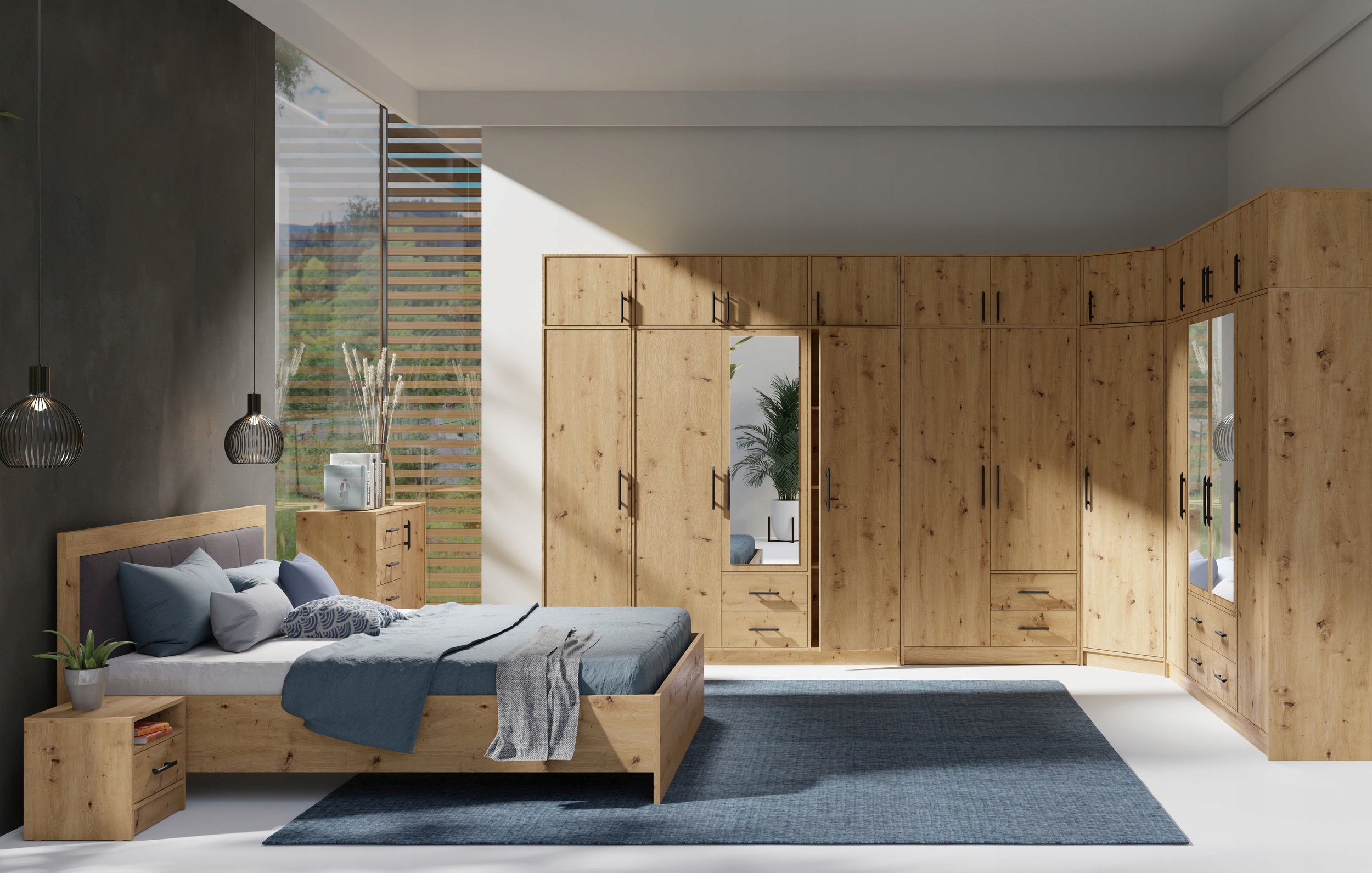 Garderoba ,narożna, sypialnia, szafa GRENADA Liczba elementów w zestawie 6