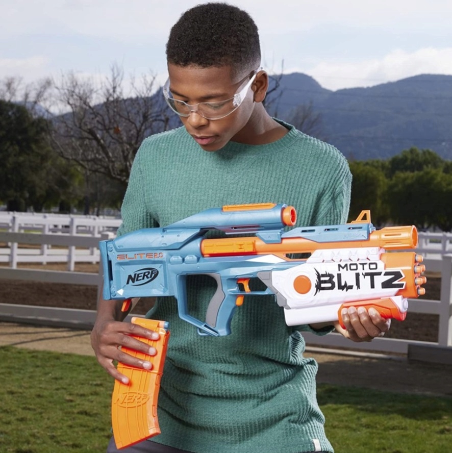 PISTOLET NERF ELITE 2W1 KARABIN SHOTGUN MOTOBLITZ +CELE +50 STRZAŁEK Wiek dziecka 8 lat +