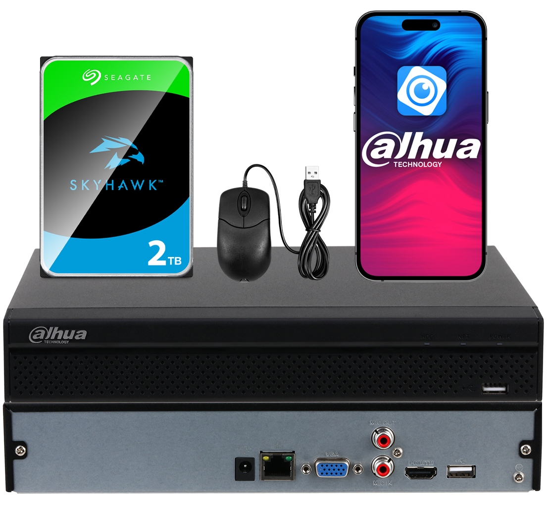 Ip rekordér Dahua 8 kanálov NVR4108HS-4KS3 WizSense Aplikácia Hdd 2TB