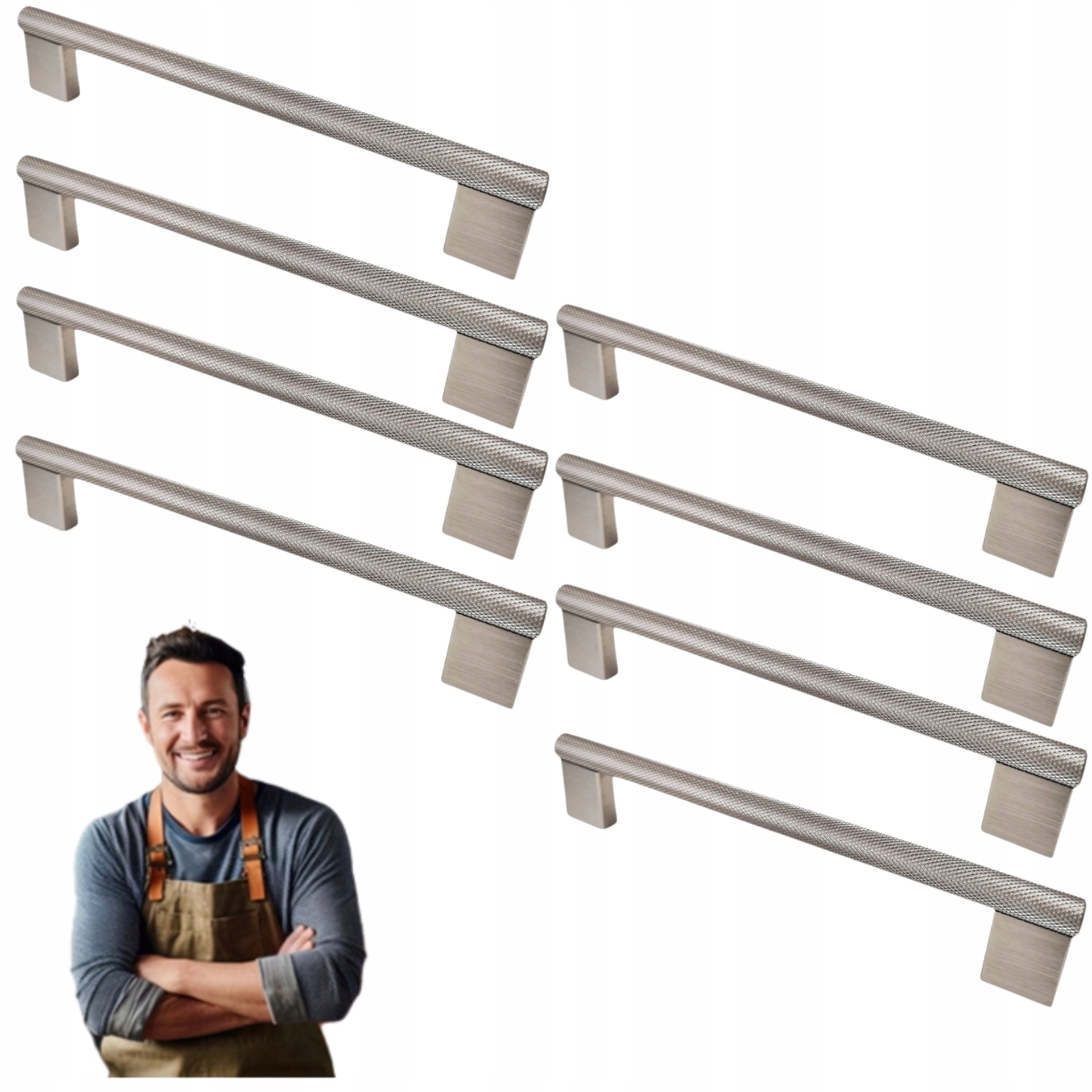 Nábytkový držiak do skrinky Zásuvky Barro 160 mm, vrúbkovaná oceľ 8ks