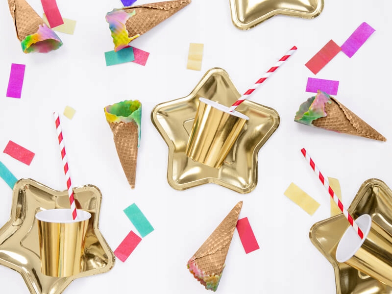 Słomki rurki papierowe czerwono białe paski Długość (cm) 19.5 cm