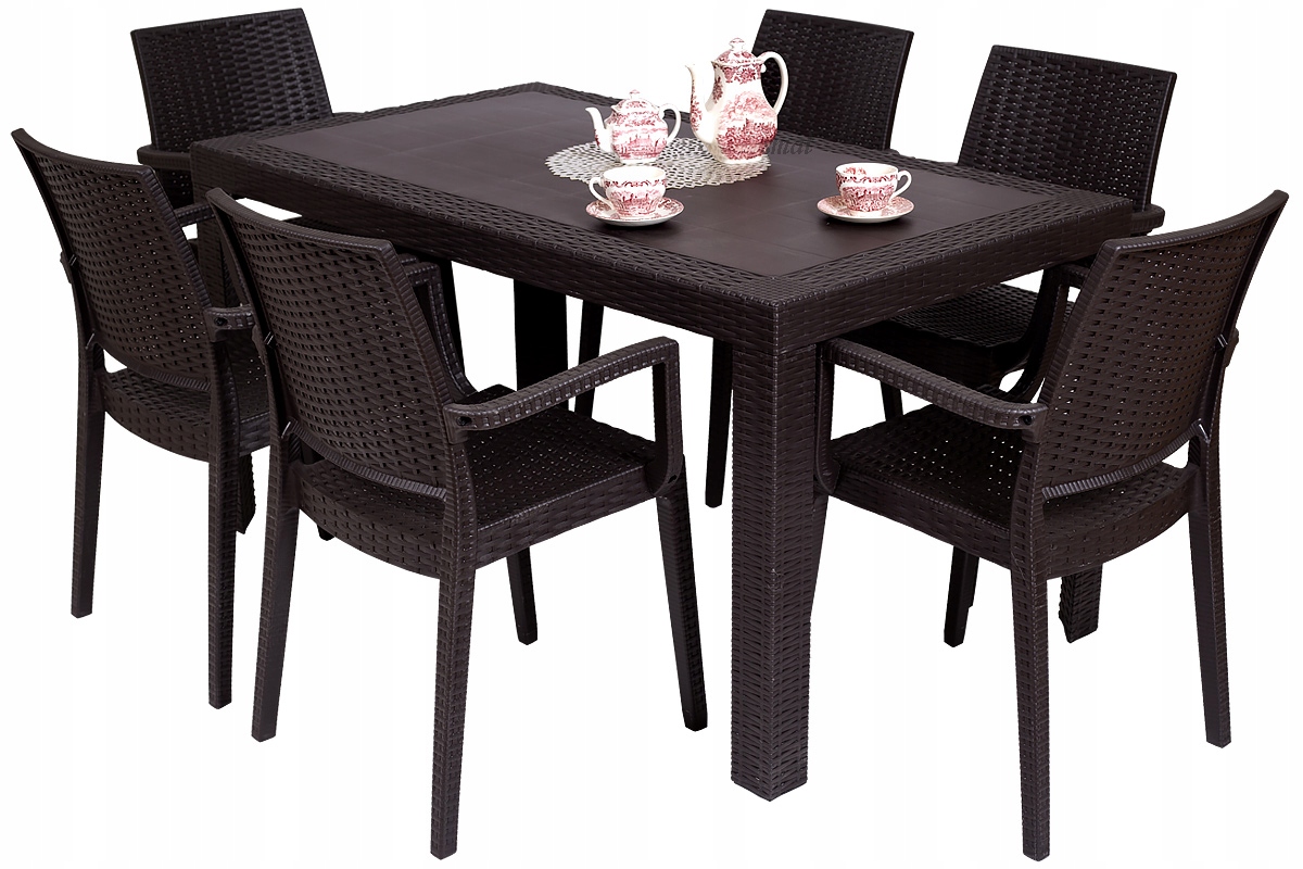 technorattan MEBLE OGRODOWE URANO stół 6 krzeseł