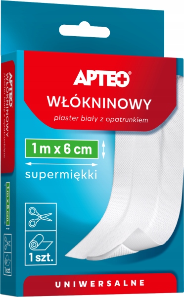 

Plaster włókninowy z opatrunkiem 6x100cm metr