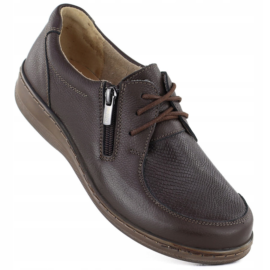 Dámské pohodlné kožené polobotky hnědé Helios 464K 37