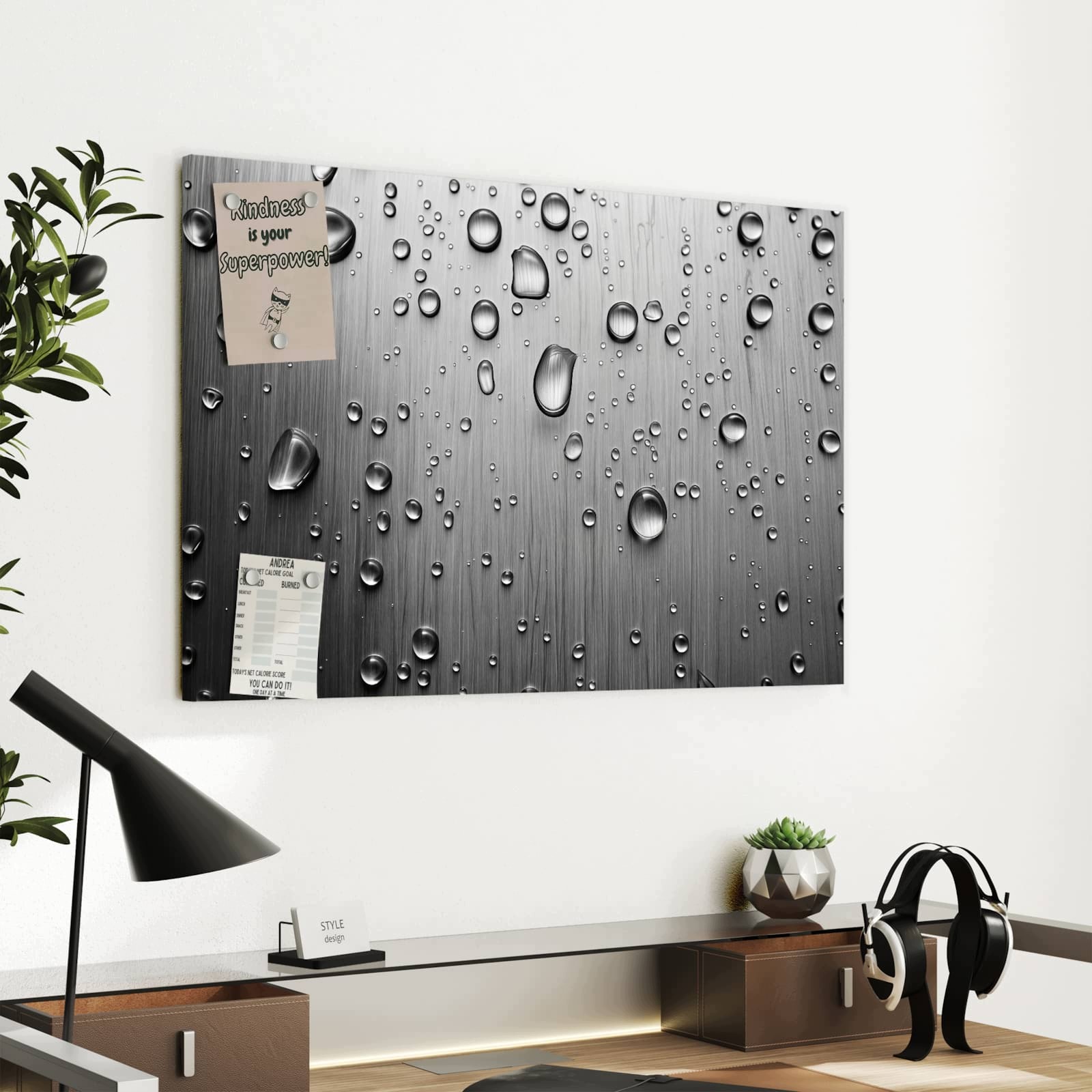 Magnetická tabule Kapky vody Kov 60 × 40 cm