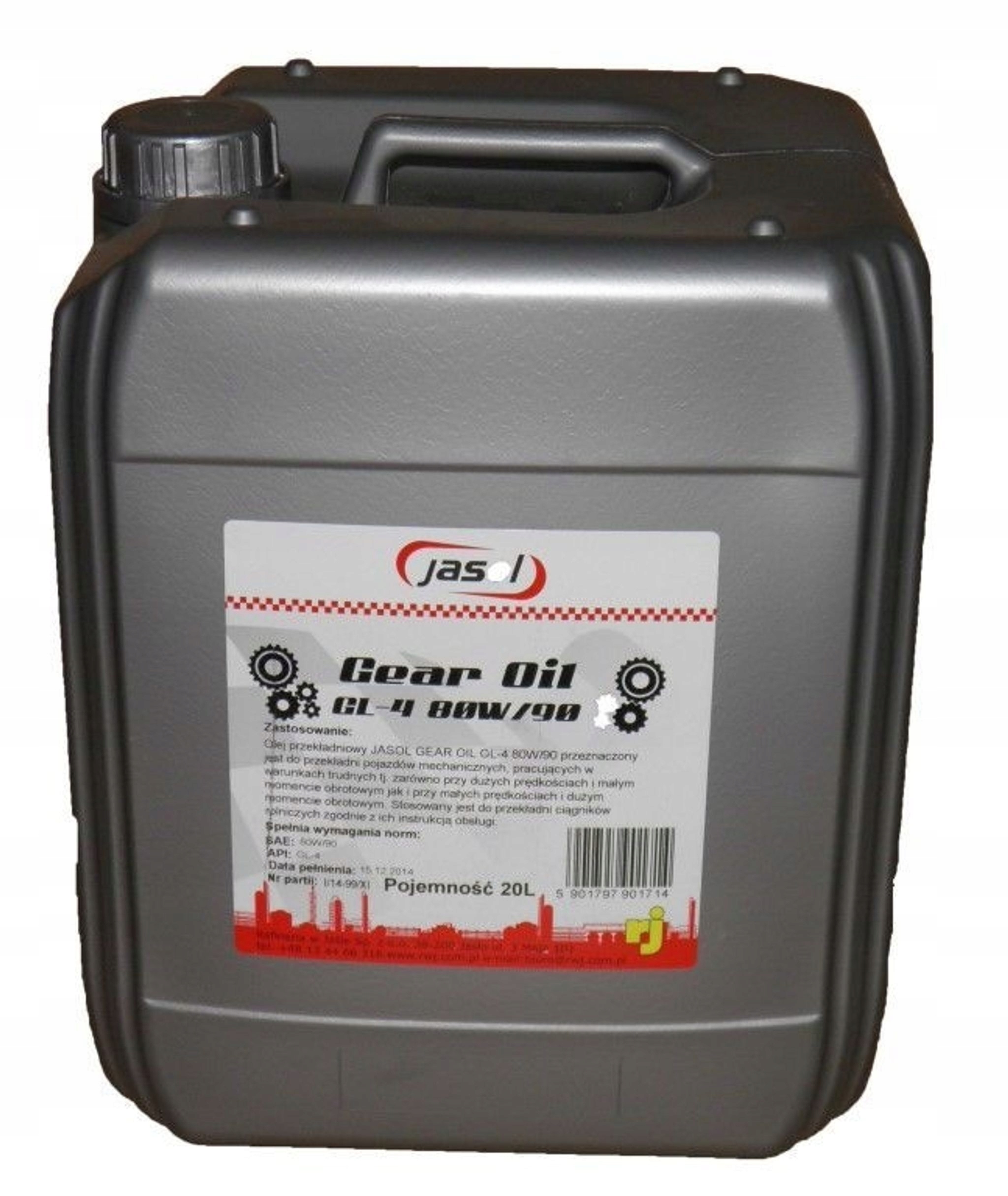OLEJ PRZEKL.GL4 SAE 80W90 20L JASOL RAFINERIA JASďŻťO