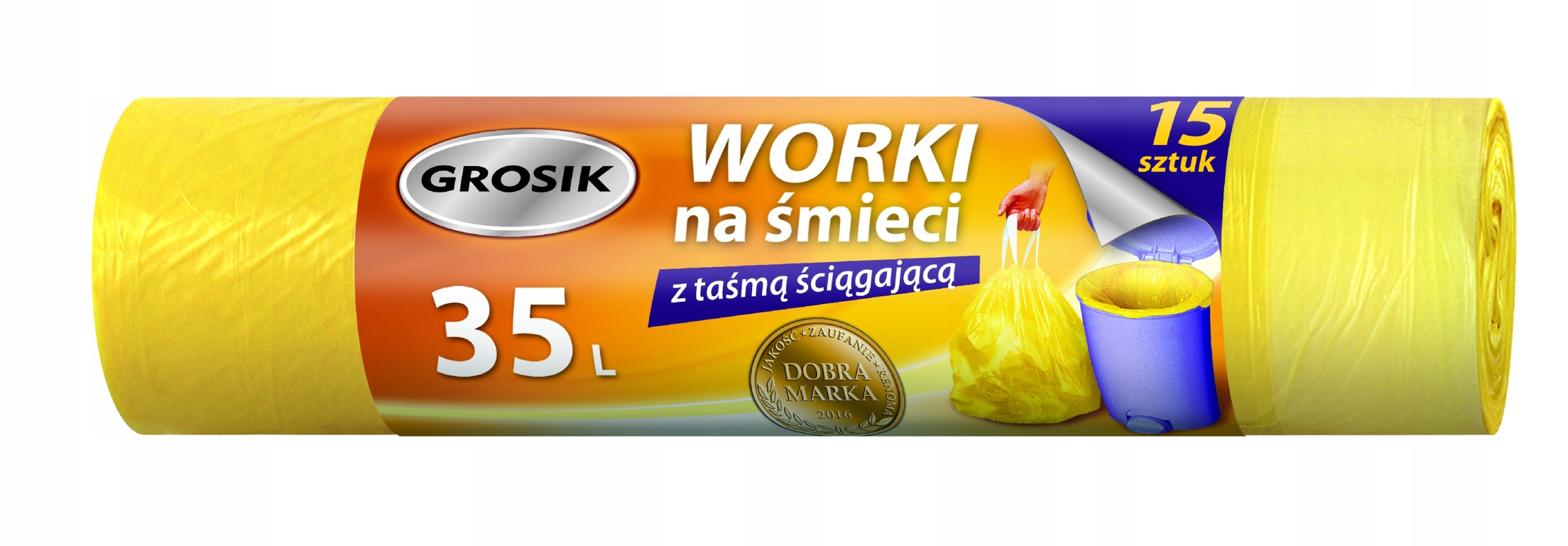 

Grosik worki na śmieci z taśmą 35 L 15 szt