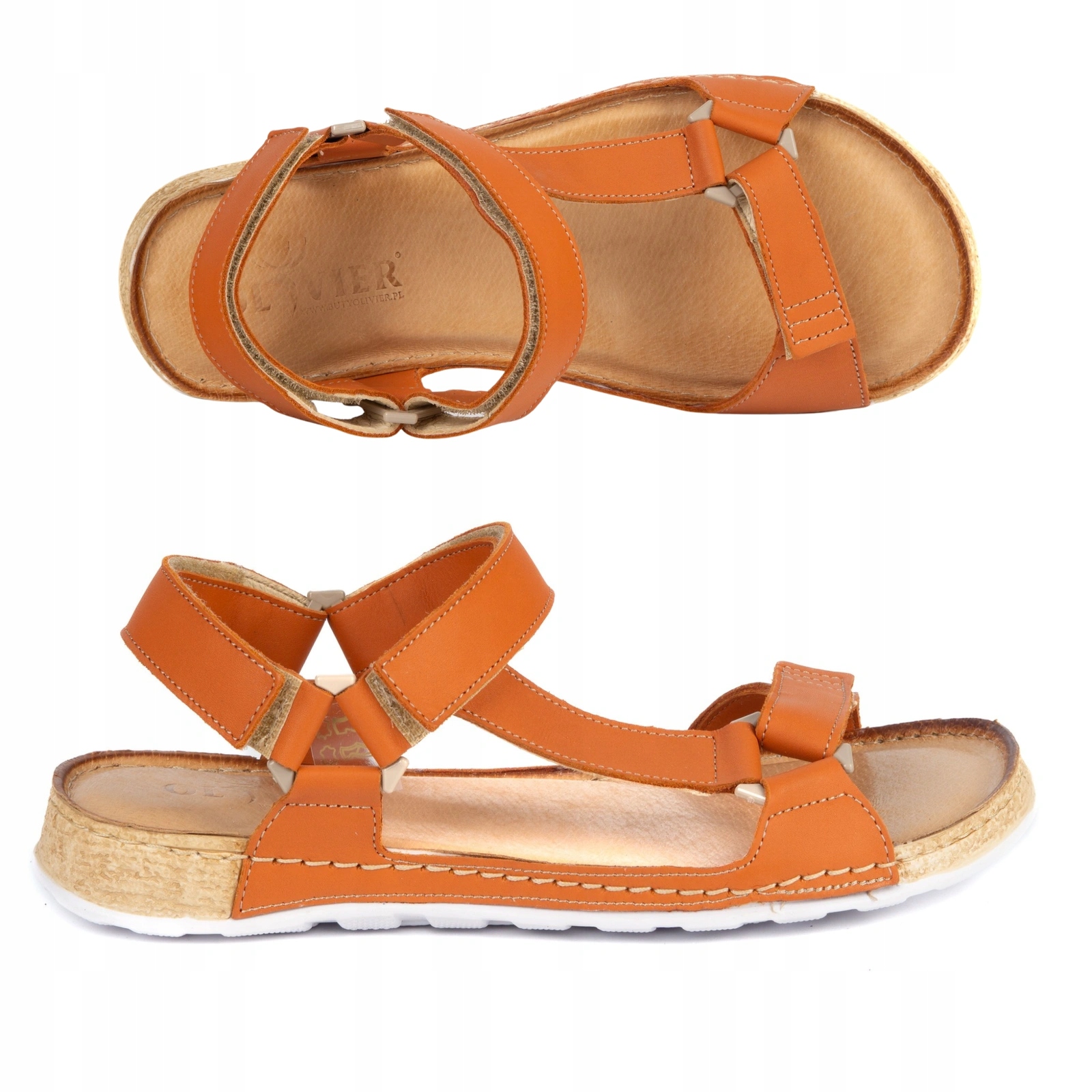 Dámské barefoot-friendly sandály Kallia kožené oranžové 36