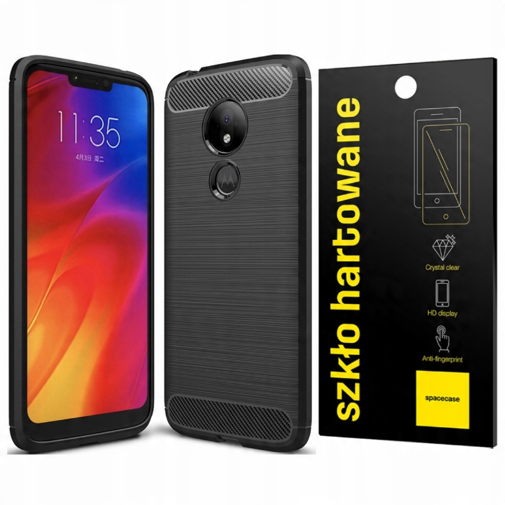 

Etui Carbon Do Motorola Moto G7 Play Pełne Szkło