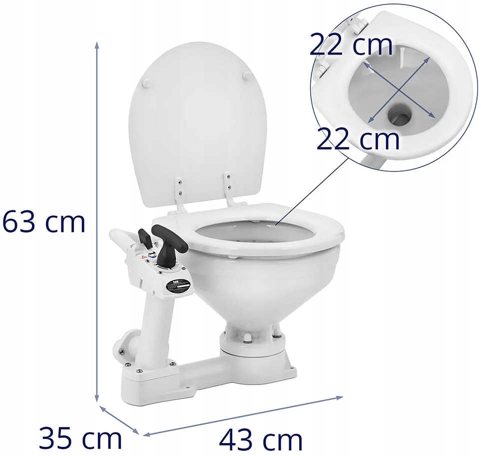 TOALETA JACHTOWA CERAMICZNA 230x210 STACJONARNA Weight with packaging 12 3 kg