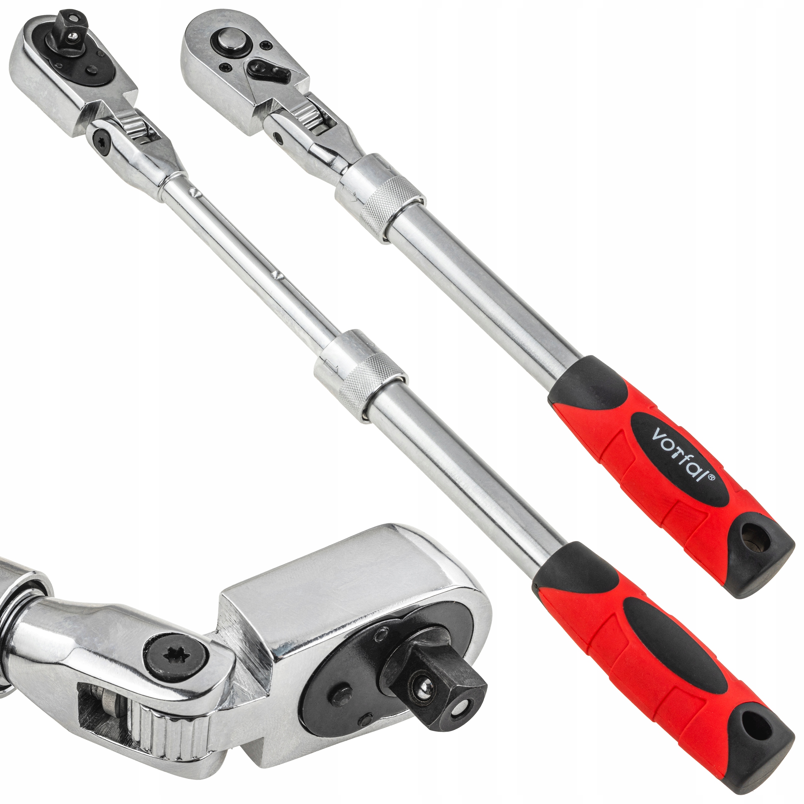 Grzechotka Teleskopowa Łamana 3/8" 215-315 MM 72 Zeby Regulowana Długość