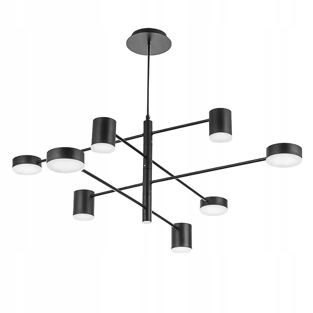 Moderná Čierna Stropná Lampa 8-RAMENNÁ Led Čierna Toolight