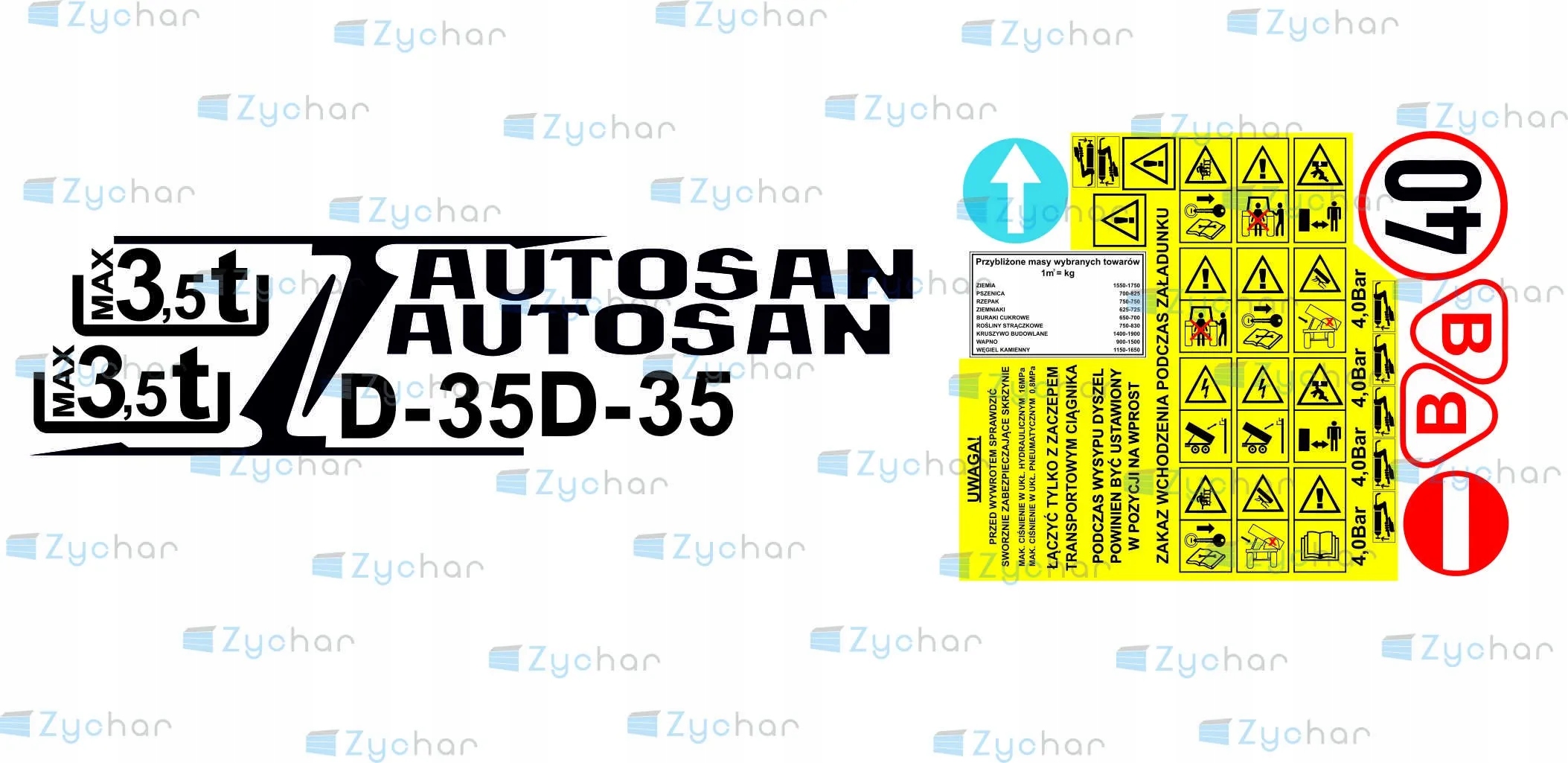 Naklejki przyczepa Autosan D-35