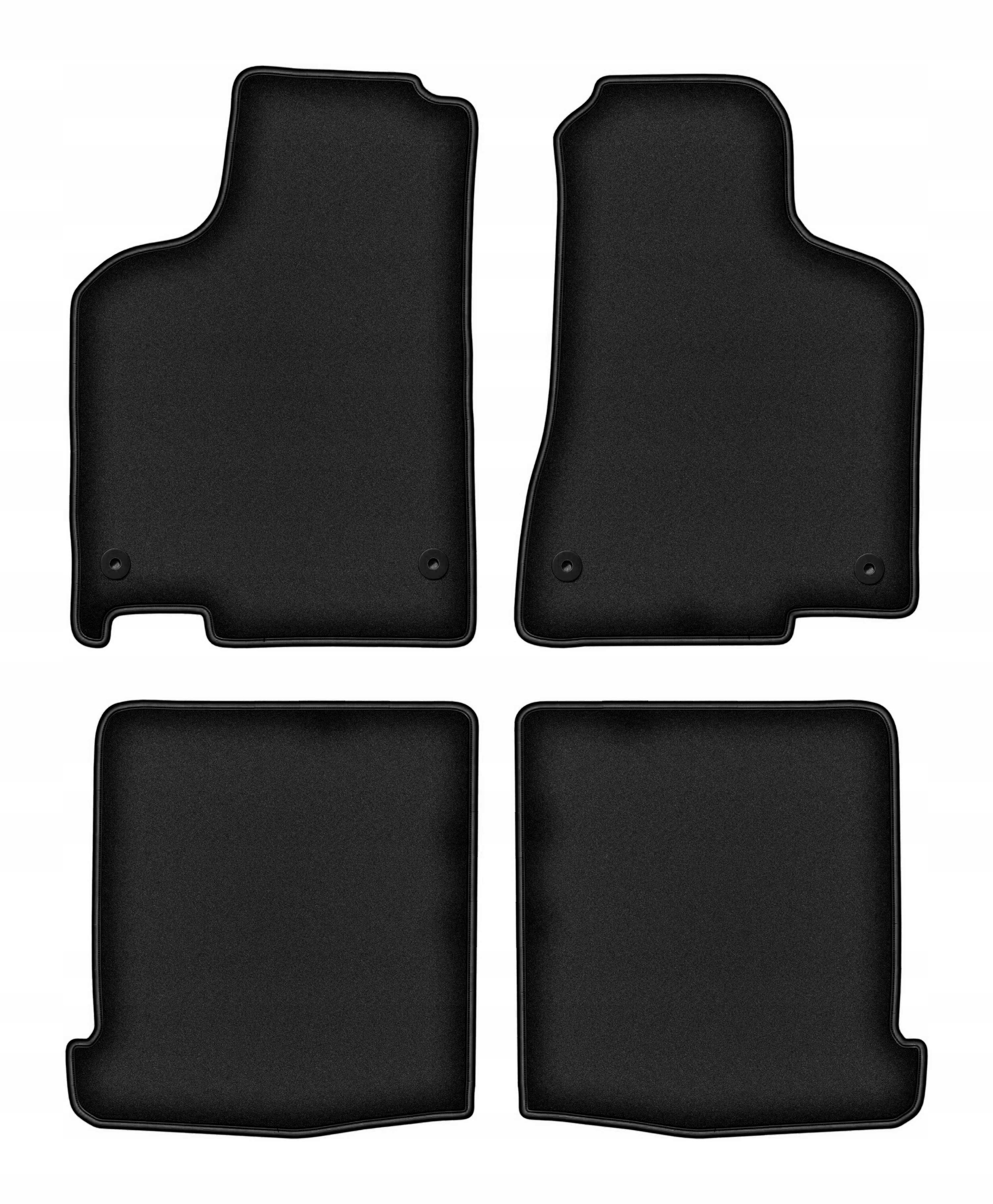Čierne velúrové koberčeky 4 ks pre: Volkswagen Lupo 3L 1997-2005 hatchback
