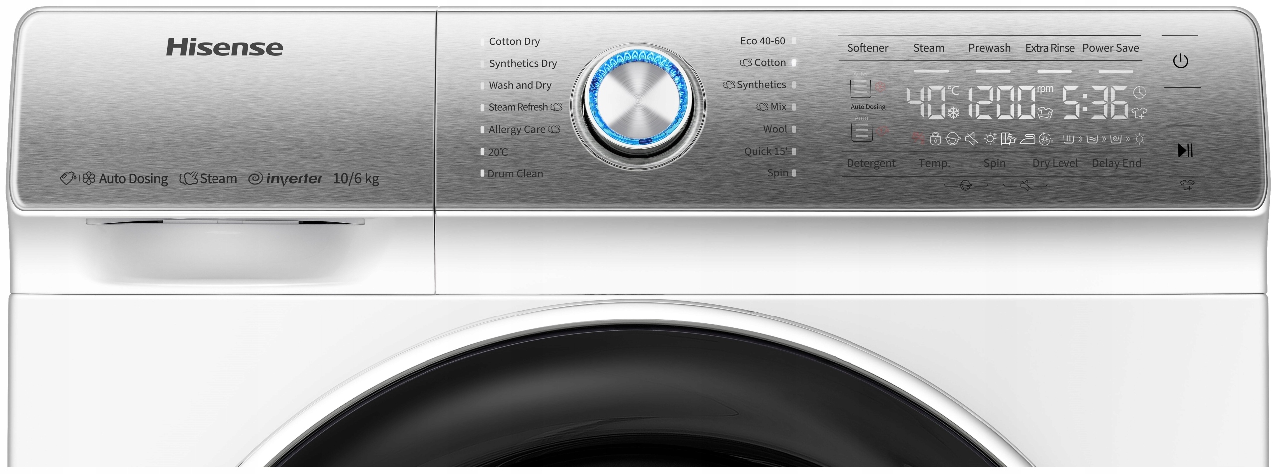 Pralko suszarka 10/6kg Parowa Para Silnik Invert Autodozowanie Model DWRQ1014EVJAM