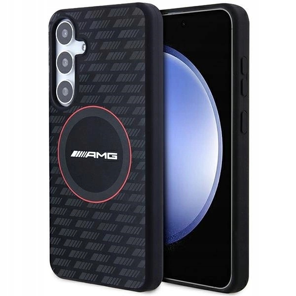 Etui Amg Silicone Carbon Pattern MagSafe na Samsung Galaxy S24+ czarne