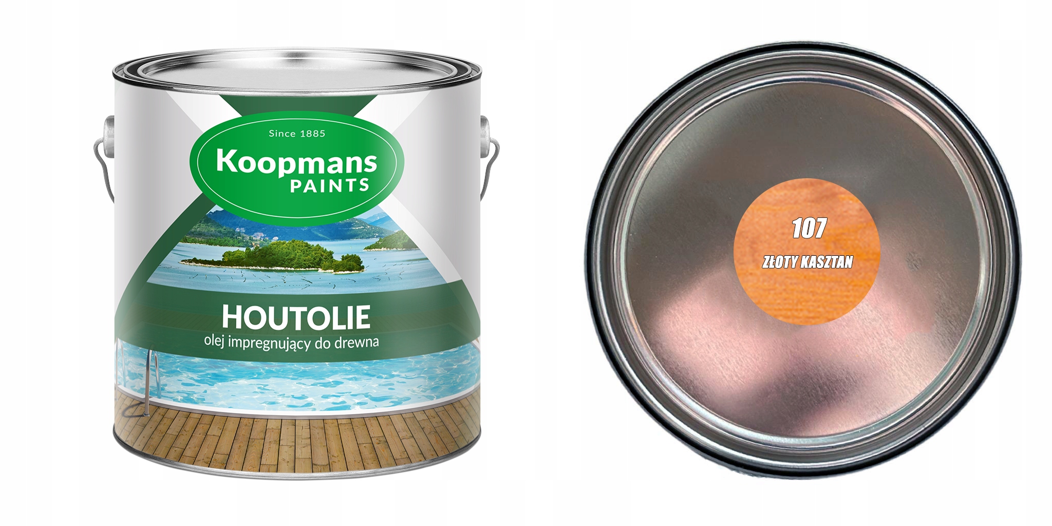 OLEJ KOOPMANS HOUTOLIE ZŁOTY KASZTAN 107 2,5L Zastosowanie Meble ogrodowe Tarasy drewniane Tarasy kompozytowe