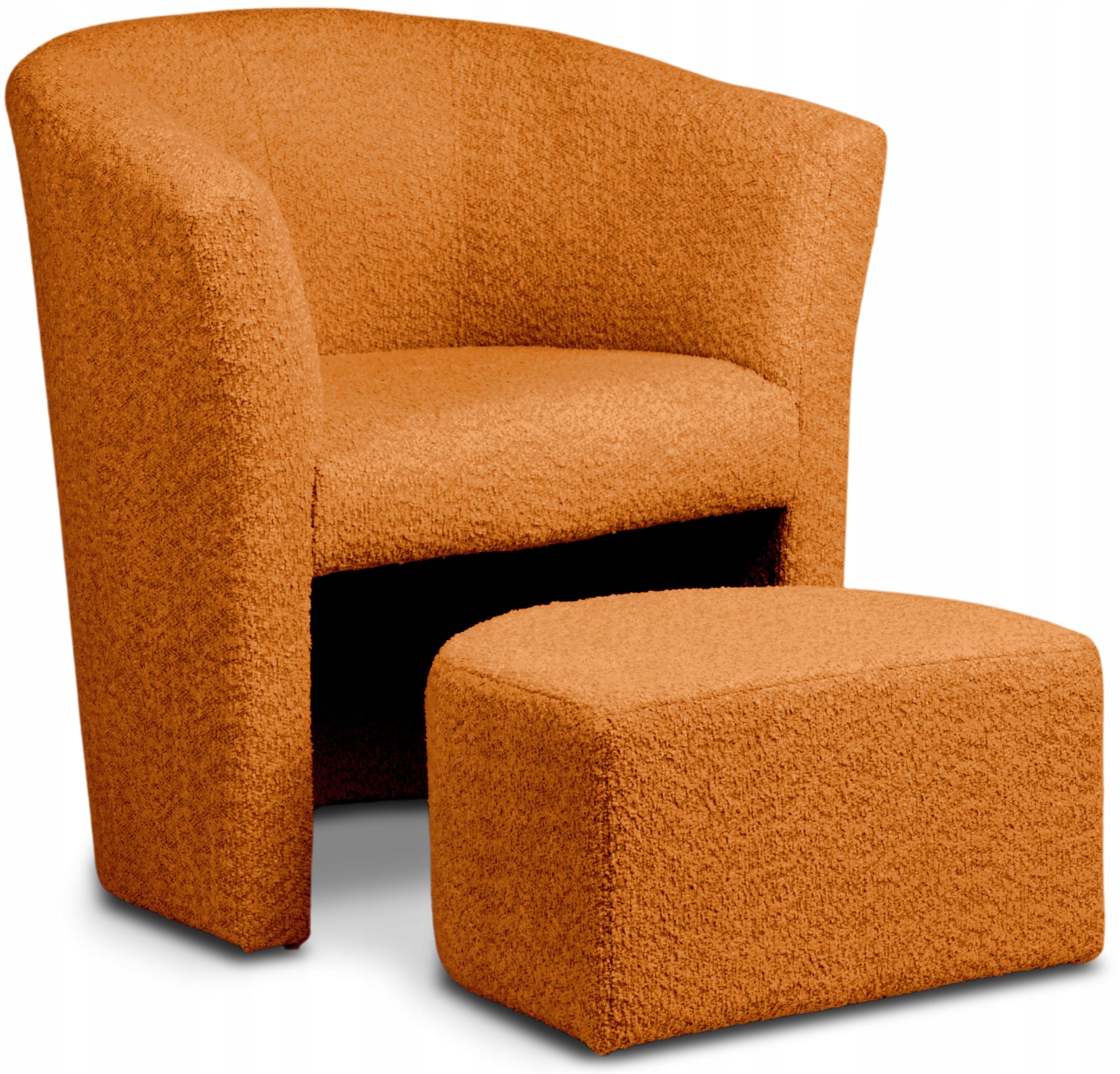 Křeslo s taburetem Cafe do obývacího pokoje předsíně malého bytu, červená tkanina