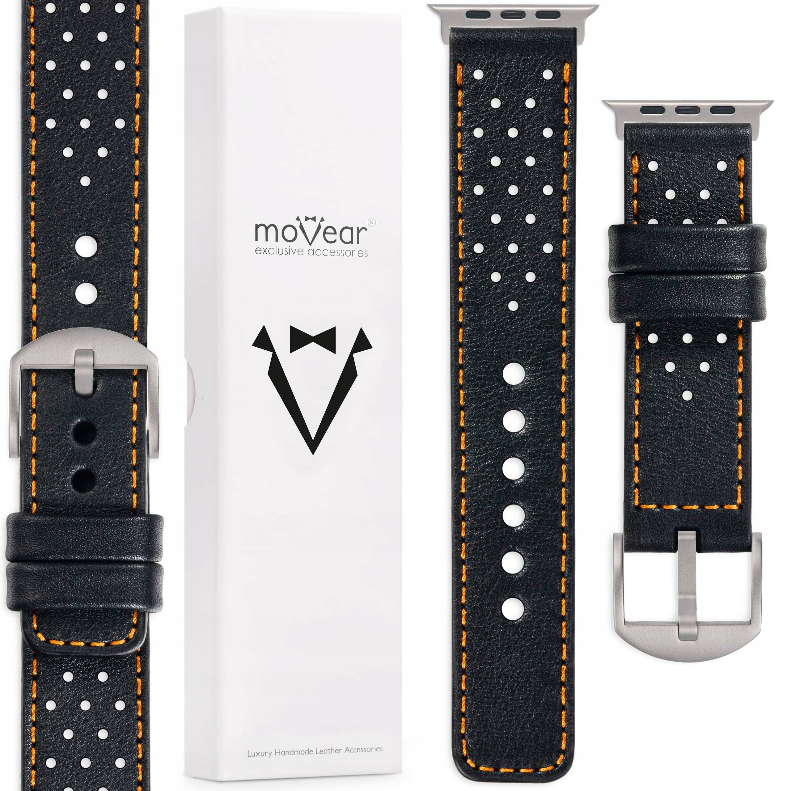 Pásik 26 mm pre Apple Watch Ultra 49 mm, kožený, titánová spona, adaptér Movear