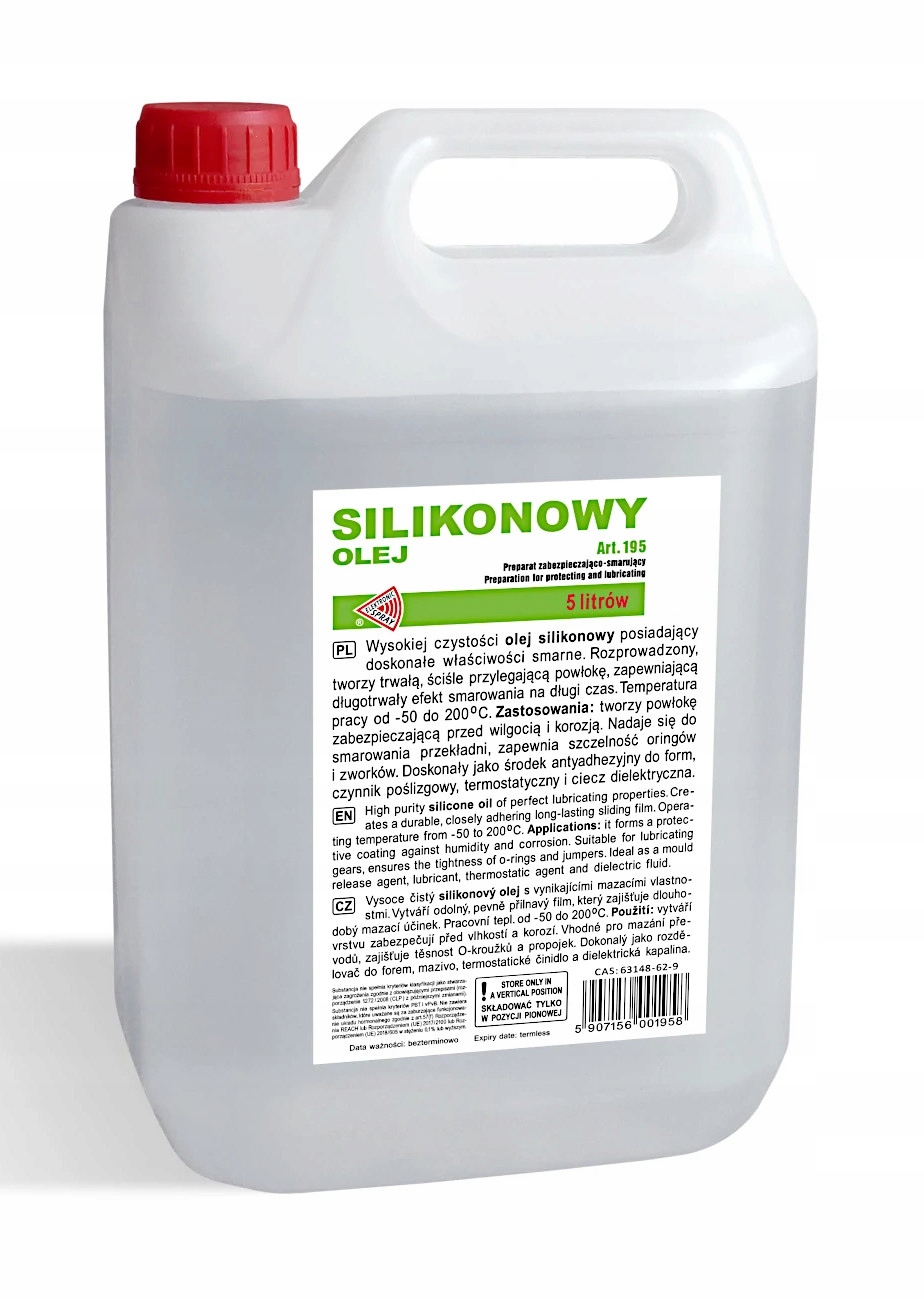 Olej Silikonowy Do Bieżni, Broni, Łożysk, Motoryzacji, Elektroniki 5 L