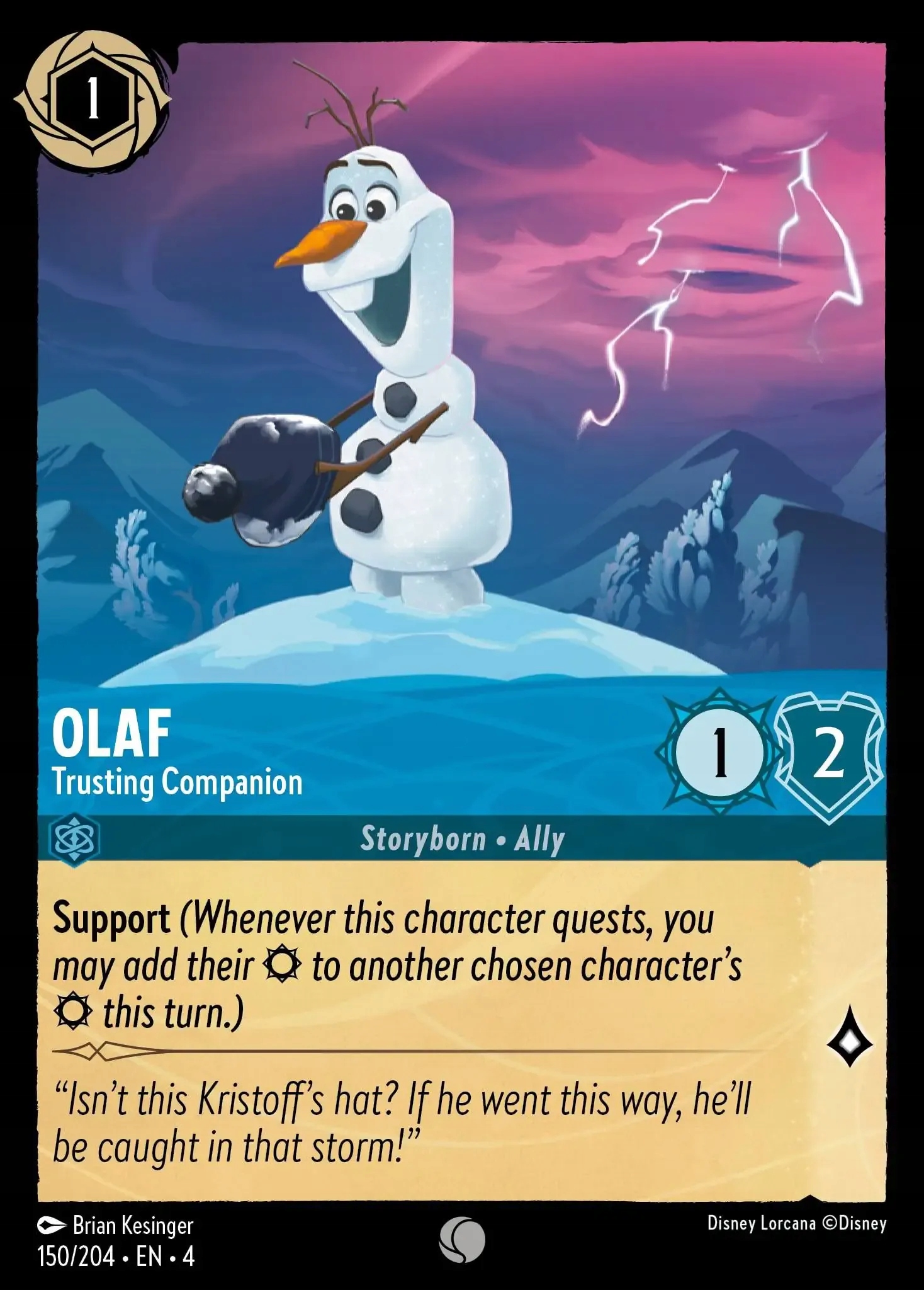 Disney Lorcana Olaf Trusting Companion 4URS #150