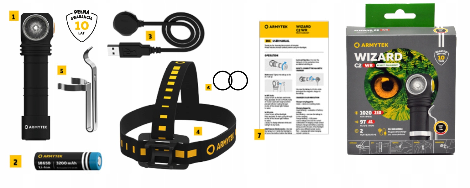 LATARKA WIELOFUNKCYJNA ŚWIATŁO CIEPŁE ŻÓŁTE CZERWONE NA RYBY LAMPA SPORTOWA Waga 114 g