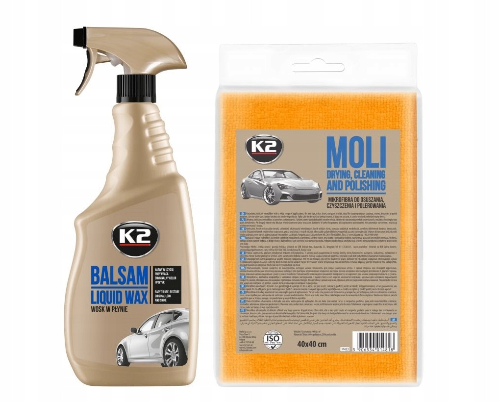 

K2 Balsam Wosk W Płynie Nabłyszcza Mikrofibra