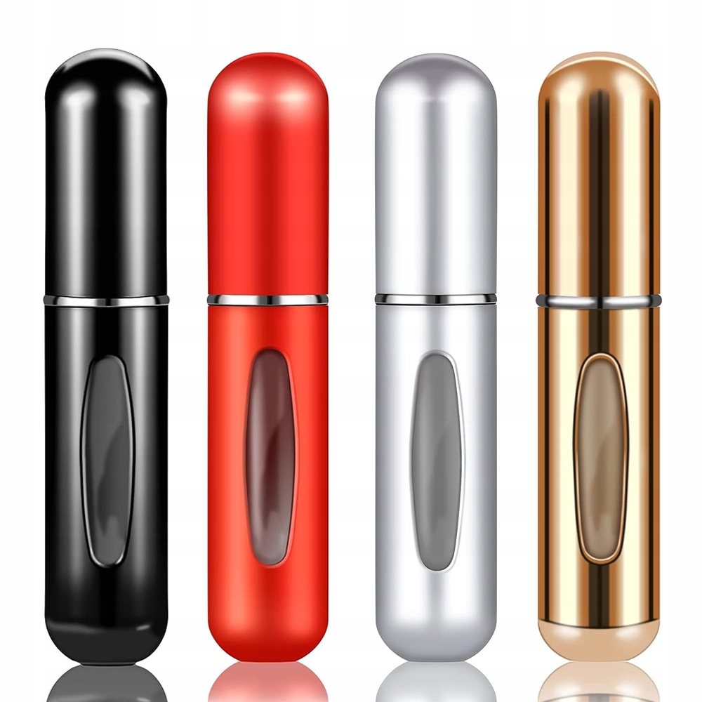 4SZT PODRÓŻNE BUTELKI Z ROZPYLACZEM DO PERFUMY KOLOROWY ATOMIZERY DOZOWNIK