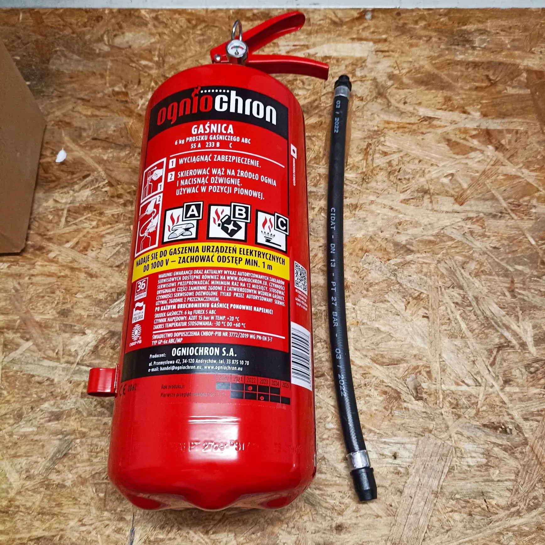 GAŚNICA PROSZKOWA 6kg ABC Producent części inny