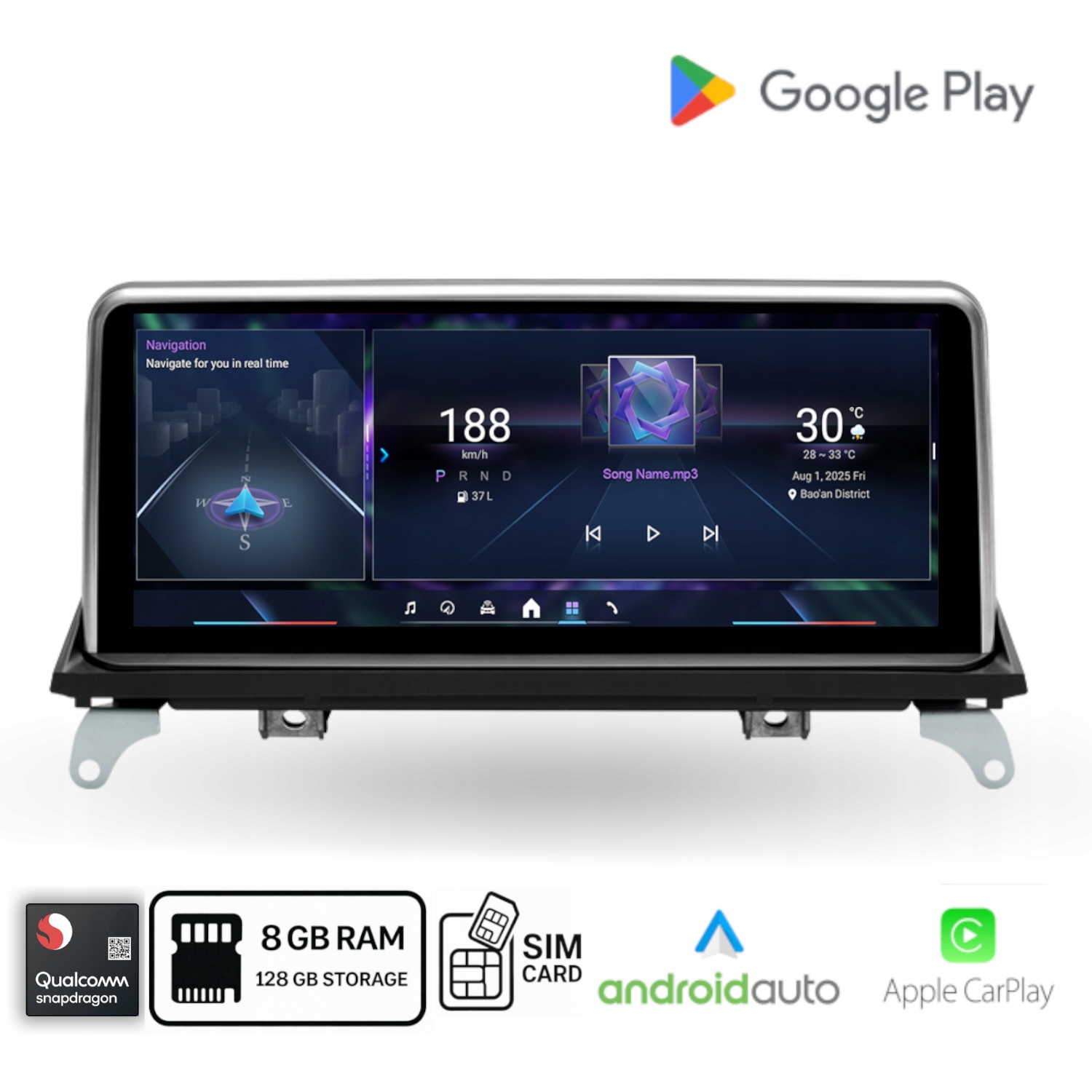 Android rádio Bmw X5 E70 X6 E71 CCC Android Auto Carplay 8+128 Gb Qualcomm