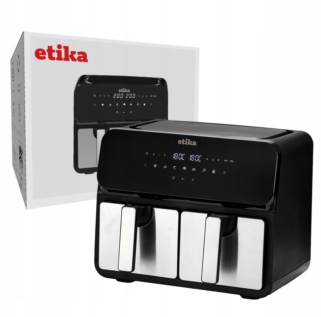 Frytkownica beztłuszczowa Etika ET02/F 1700 W 9 l czarno-srebrna