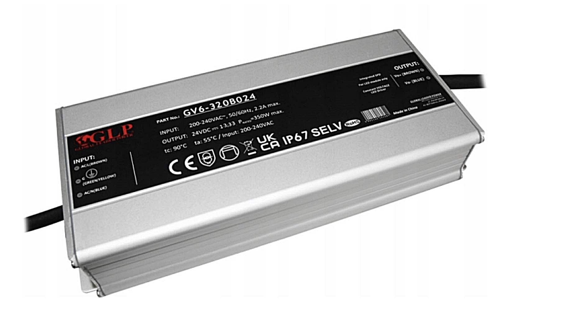 Hermetický napěťový zdroj Glp 320W 24V 13A IP67 Selv Pl