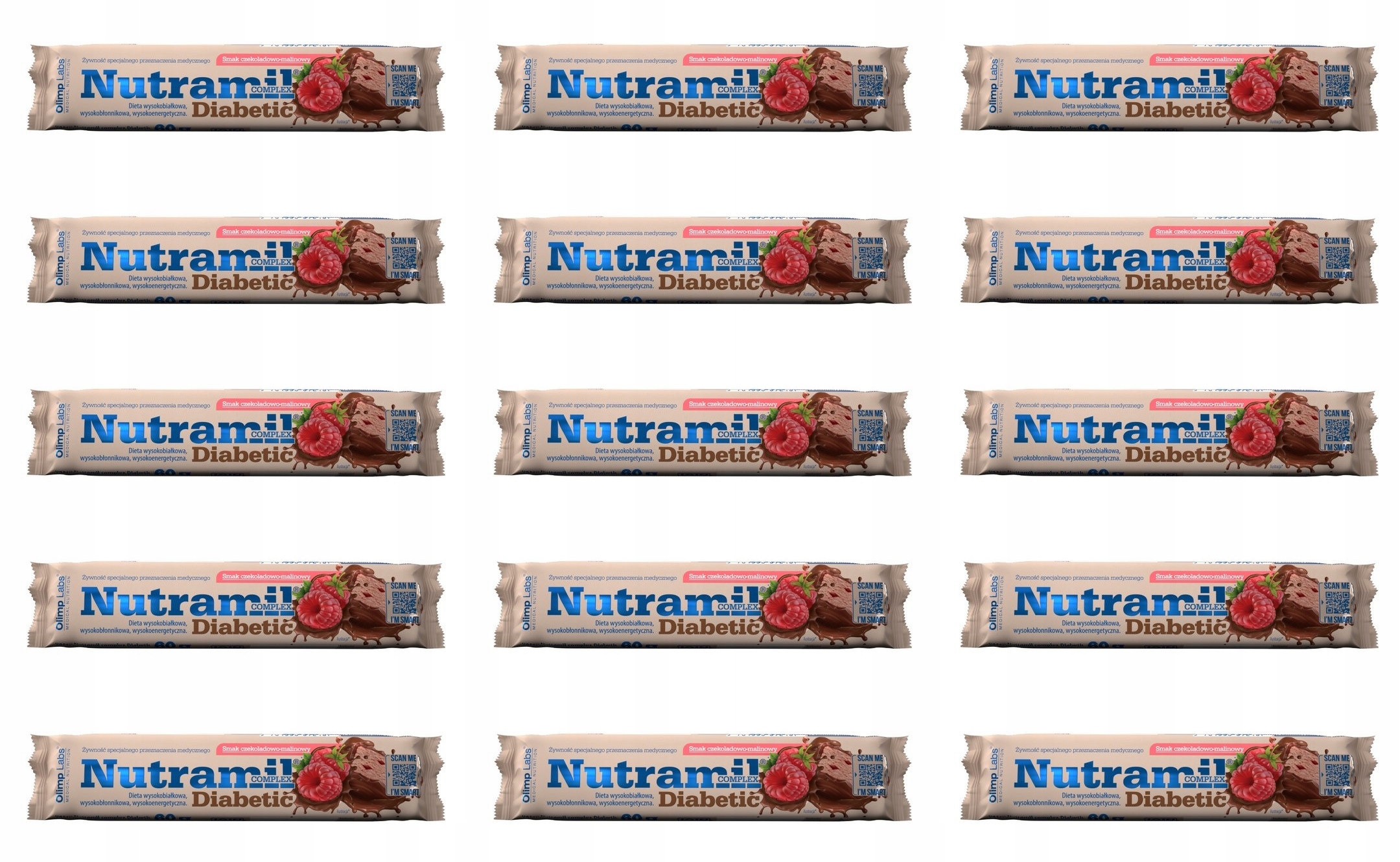 15x 60g Olimp Labs Baton Nutramil Diabetic czekoladowo-malinowy Karton