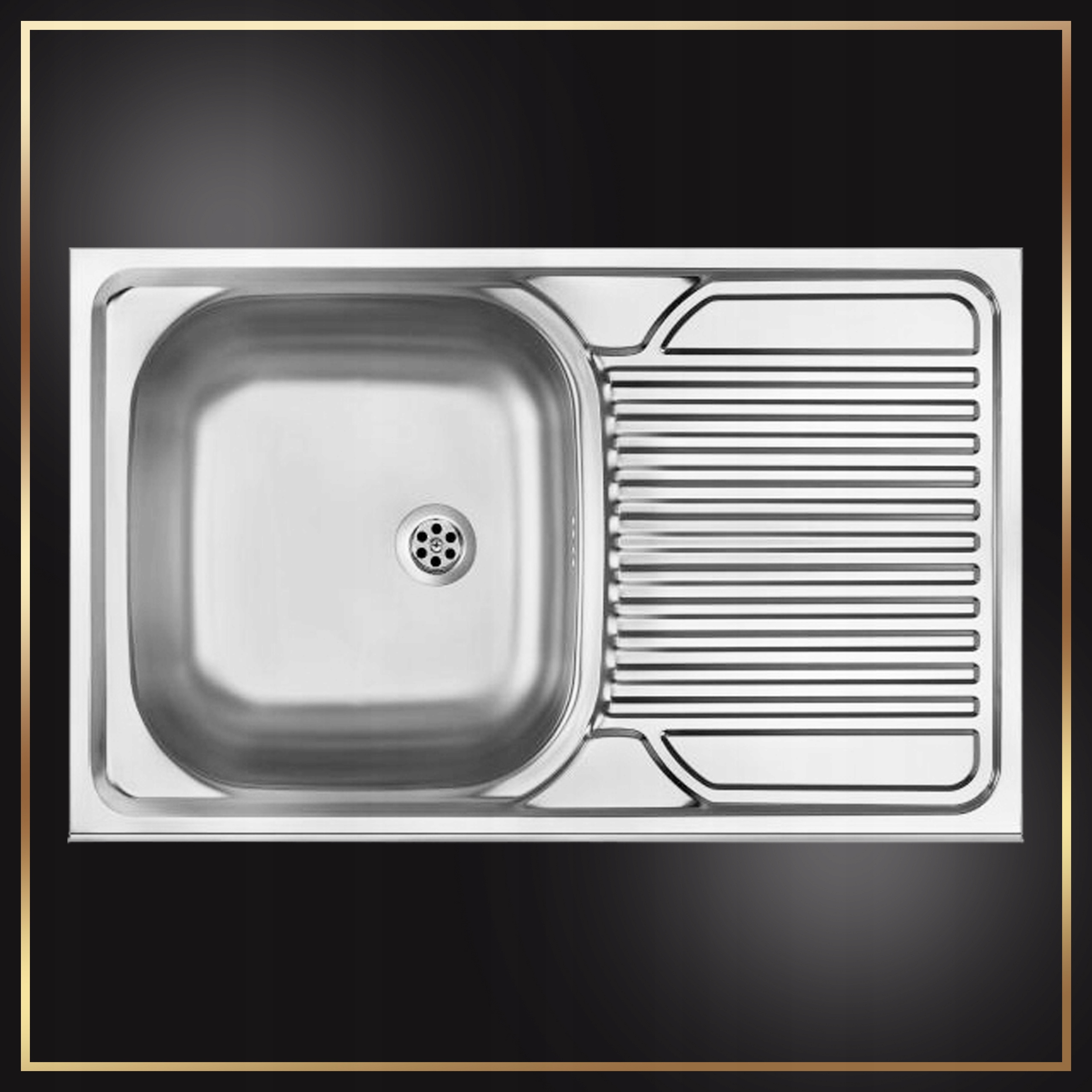 Szafka Kuchenna Dąb Sonoma 80 cm + Zlew + Bateria Obrotowa Chrom + Syfon Szerokość mebla 80 cm