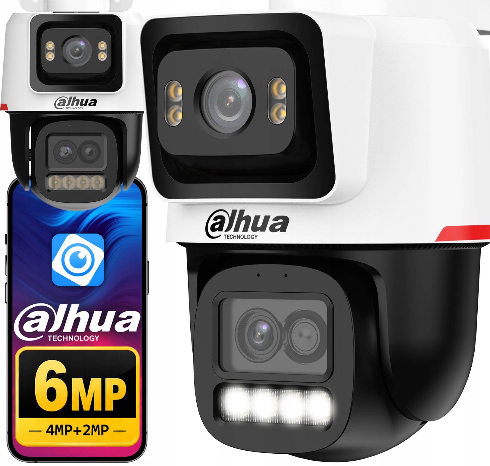 Kamera Ip Poe 6MP (4MP+2MP) Otočná Wizcolor Dual Lens Zoom Analytika Ai