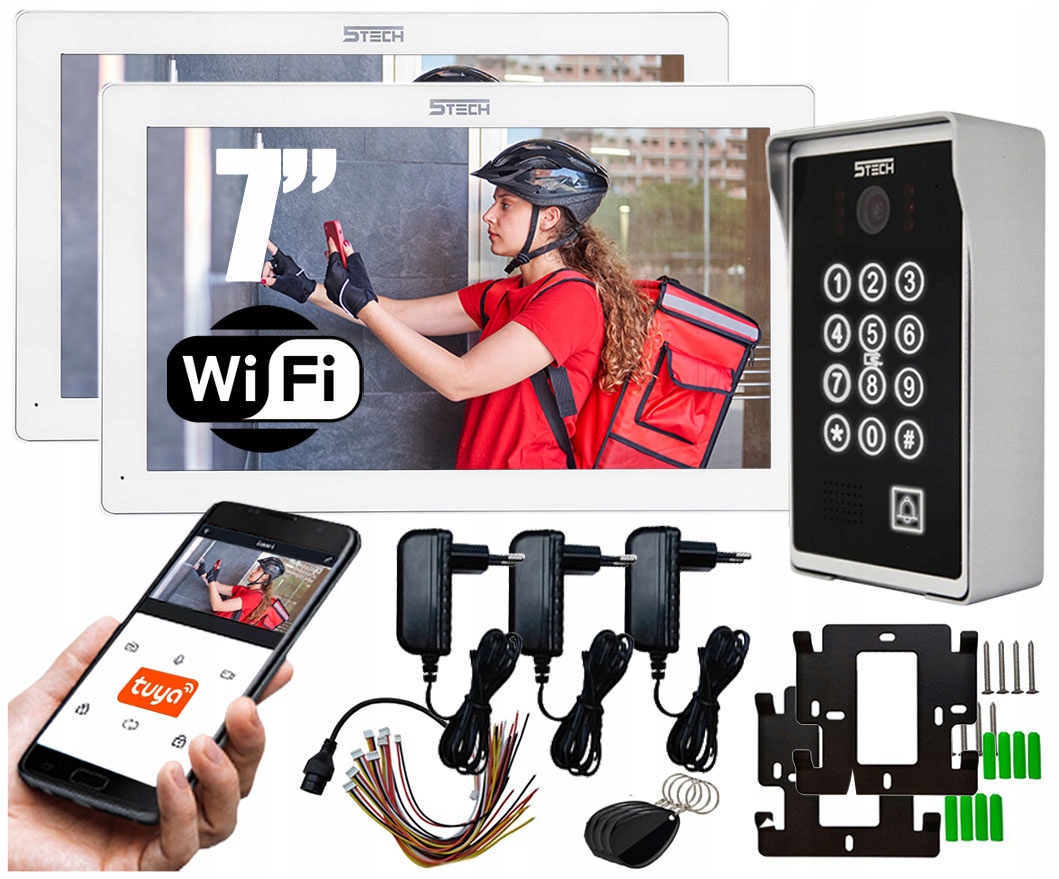 

Videodomofon Wifi 5TECH Dwa Monitory Apka Interkom