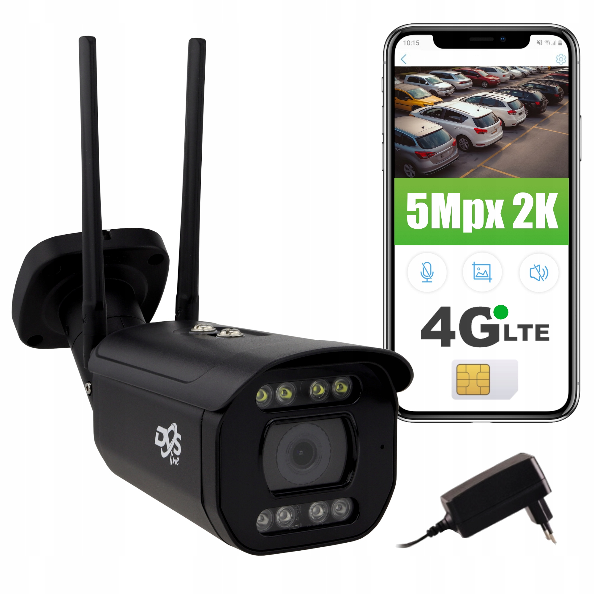 

Zewnętrzna Kamera Ip Na Kartę Sim 5Mpx Lte 4G Gsm