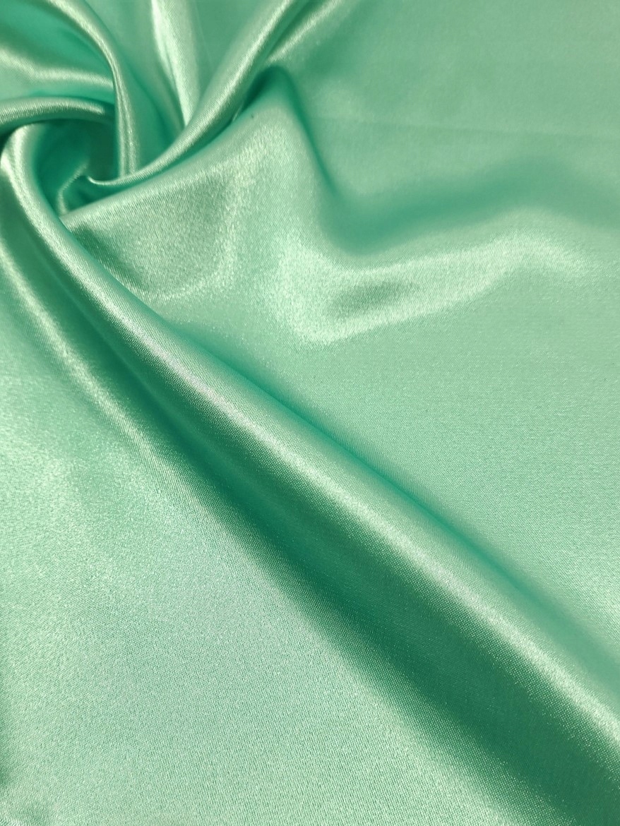 Materiał satyna z lycra tkanina miętowy 0,5
