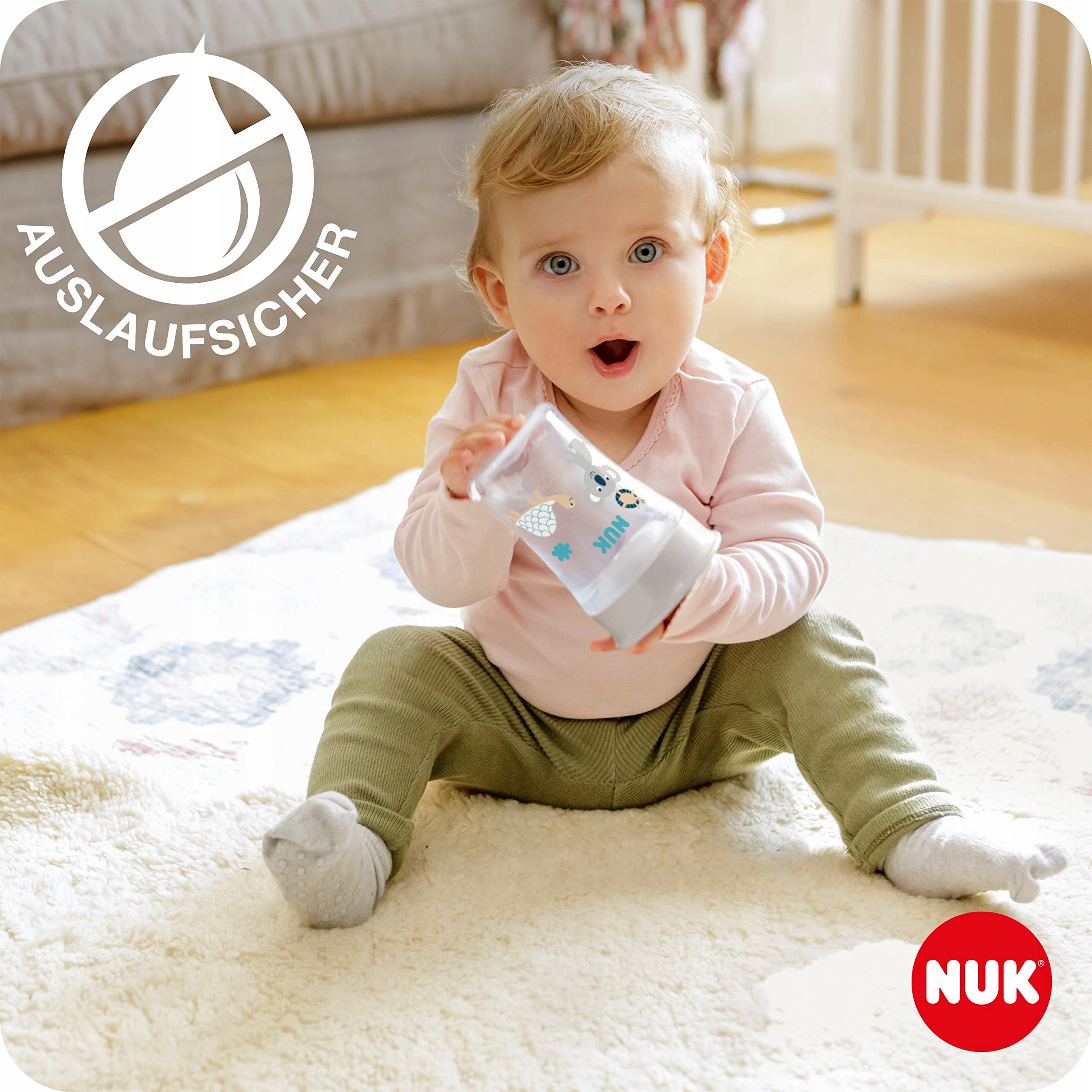 NUK Kubek Treningowy Dla Dzieci 8+ Miesięcy 230ml Bezpieczny 360° BPA Free — miniatura 3