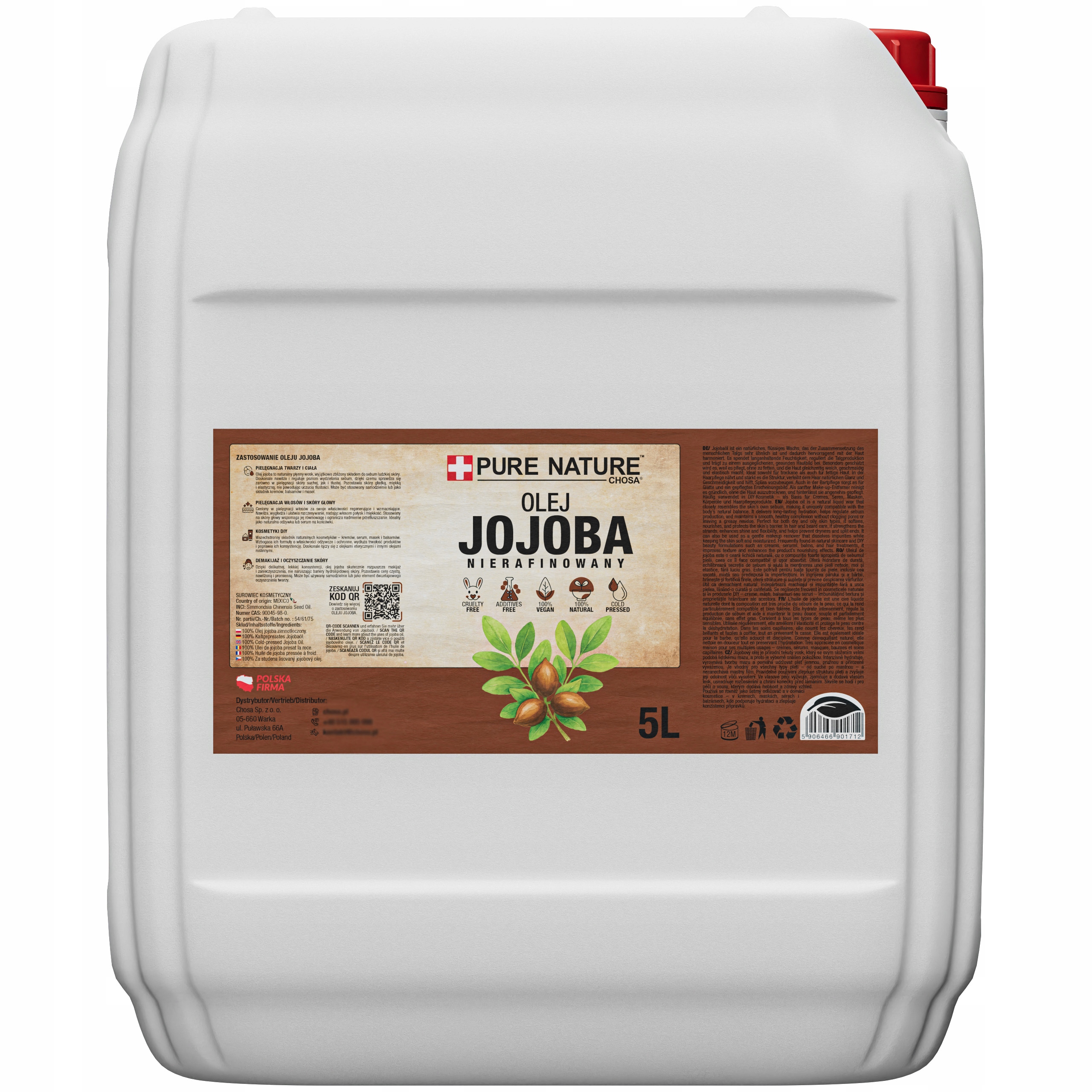 Jojobový Olej Přírodní Lisovaný Za Studena Nerafinovaný 5 l